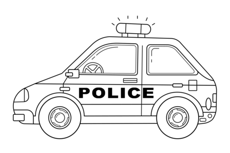 Coloriage Voiture de police 01 – 10doigts.fr